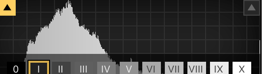 Histogram above the tones of the Zoner System